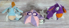 McDonald's Neopets Plush Lot of 3 Ultranova Blue Moehog Purple Moehog 4" 2004