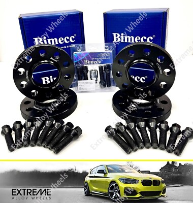 Alloy Wheel Spacers 12mm Bimecc + Lock For Bmw 4 Series F32 F33 F36 F82 F83 72.6