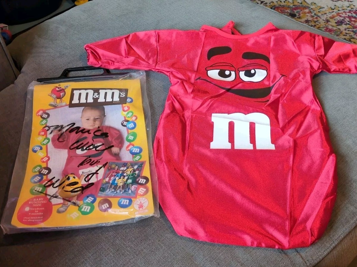 Rare M&M Red Baby Bunting Costume for Newborn to Months Rubie's
