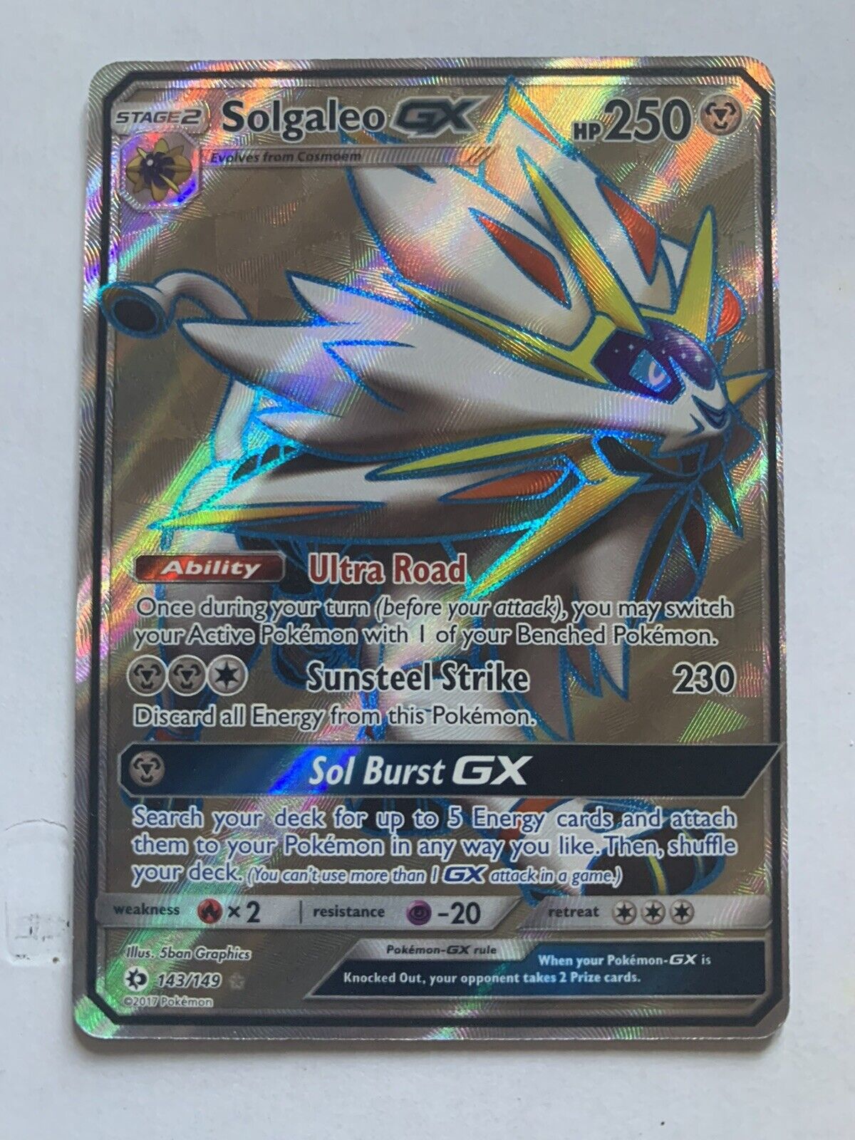 Solgaleo GX - 143/149 - Full Art Ultra Rare - Pokemon » Pokemon Singles »  Sun & Moon: Base Set - Blue Ox Games