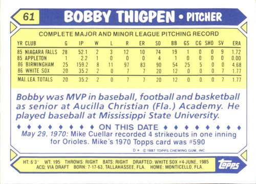 1987 Topps TIFFANY MLB Singles Choisissez vos joueurs d'équipe GLOSSY préférés #2 - #266 - Photo 140 sur 520
