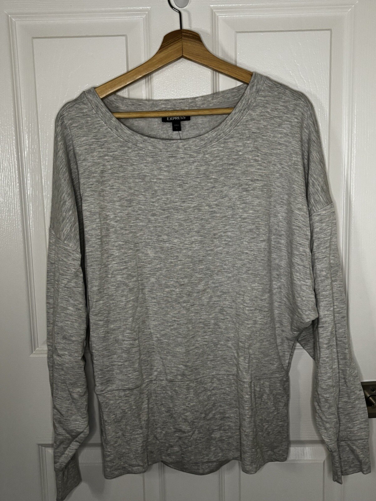 Heather Grey Open Back Express Women’s Sweater Large