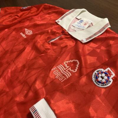 英国製 ノッティンガムフォレスト 1991年FAカップ決勝モデル ホームシャツ Vintage Nottingham Forest 1991 Fa Cup Final Model Home Size M