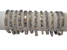 Two Tone Magnetic Link Bracelet - Silver & Gold Plated Magnetic Link Bracelet