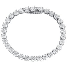 4mm D VVS Moissanite Tennis Bracelet Three Prong 925 Sterling Silver Pass Tester