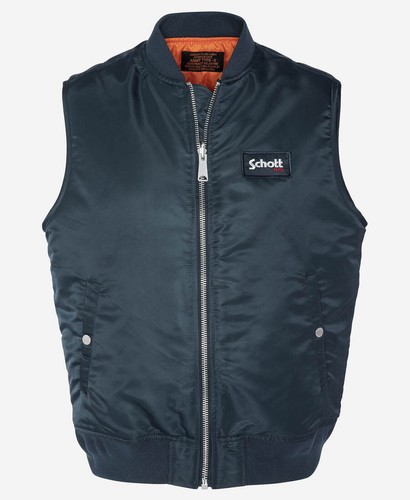 Schott Mens Gilet Schott MA1 Logo Badge 