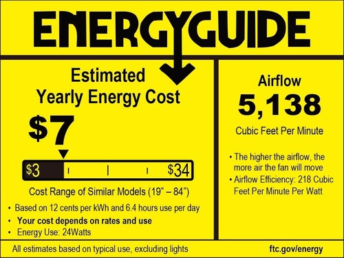 Ceiling Fans without Lights, 72 inch Ceiling Fan no Light, Black 7406 series - Picture 10 of 10