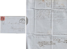Fürth - 3 krążowniki Mi.Nr.9 na składanym liście Weickersheimera (druk w ciemno) 1863