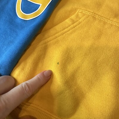 Champion Hoodie Sweatshirt Youth Large Color block Reverse Weave
