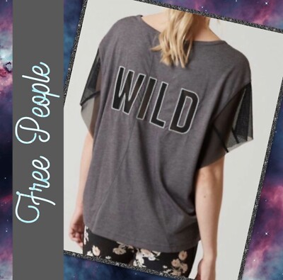 Free People  WILD   Mesh Cut-Out Tee.  S