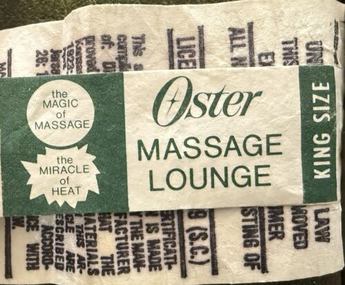 Vintage Oster King Size Massage Lounge Avocado Green Heated Massager 31"x14" NOS - Picture 21 of 22