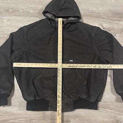 Vtg 80s Carhartt Jacket JF885 XXL Black Flannel Lined Hooded Vtg 80s Carhartt Jacket JF885 XXL Black Flannel Lined Hooded