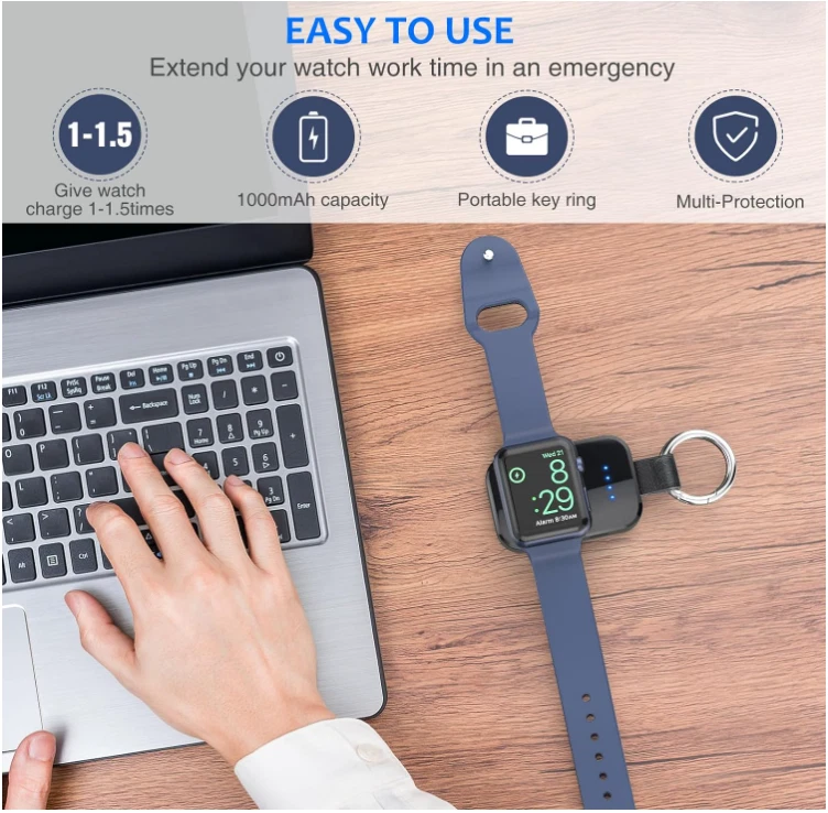 Cargador inalámbrico portátil para Apple Watch 8/UItra/7/6/5/4/3/2/SE/Nike NUEVO. Foto 2 de 4