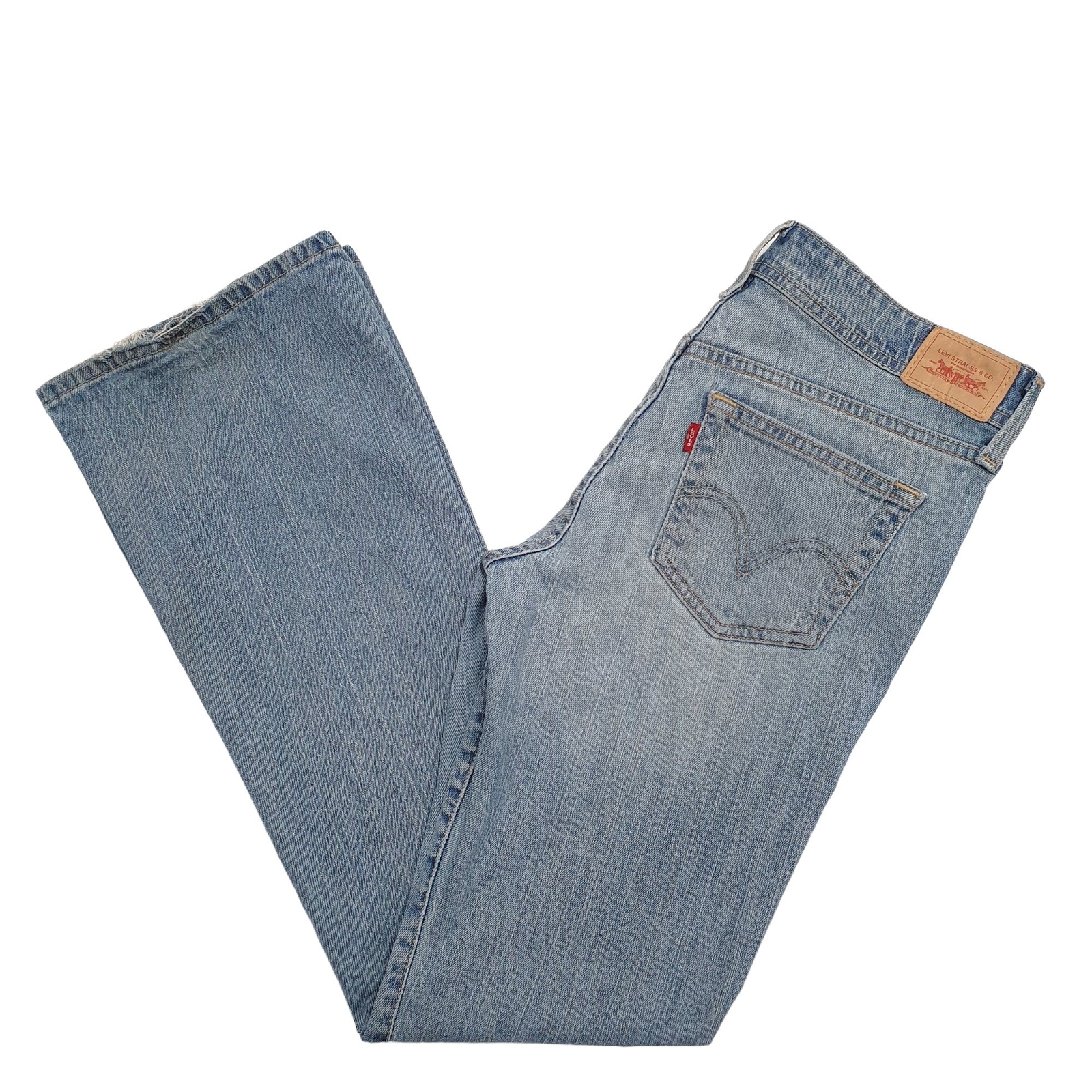 LEVIS 518 Jeans Superlow Boot Cut Fit Blue Denim Trousers Womens UK12 image 3