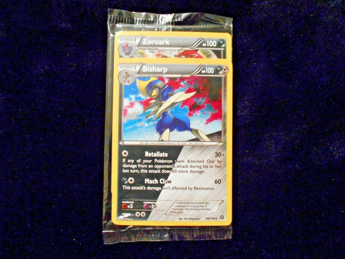 Bisharp Holo 64/114 Zoroark Holo 91/162 Sealed Pack Pokemon Lot 2