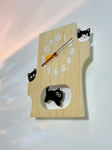 Reloj de Pared Gato 15 Pulgadas Funcionamiento Lindo Gato Madera Reloj Silencioso para Decoración de Casa Regalo - Imagen 2 de 8