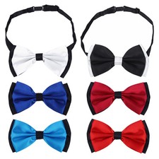 Premium Men's 2-Tone Adjustable Tuxedo Neck Bowtie Bow Tie - Diff Colors