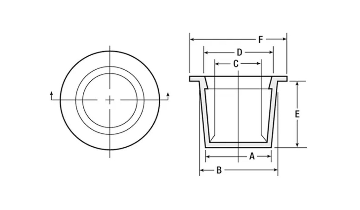 100-CAPLUGS TS-9 SIL RED 70-DURO 5/8-3/4” Tapered High Temp Silicone Rubber Plug