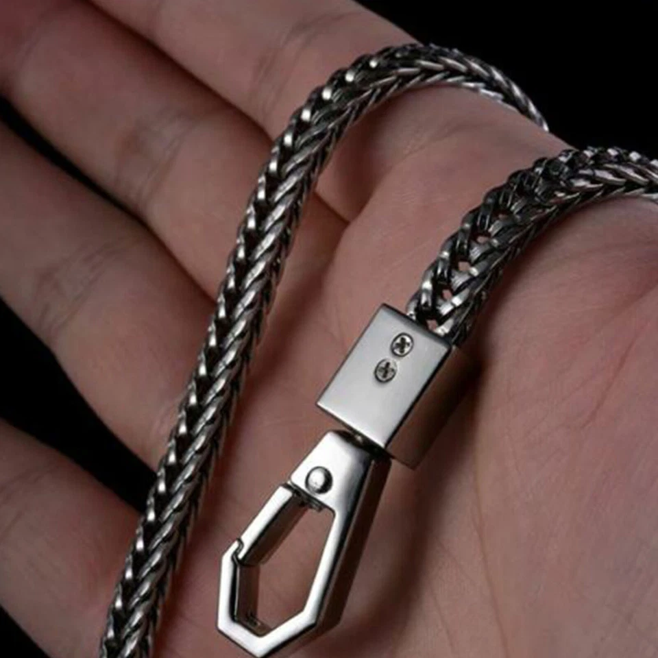 Chaîne de portefeuille en acier inoxydable à maillons noirs Biker Punk 16 "long - Photo 4/4