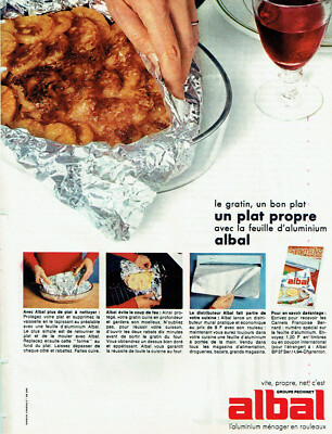 Werbung Advertising 0421 1968 Albal Aluminiumfolie Haushalt Gratin flach pr
