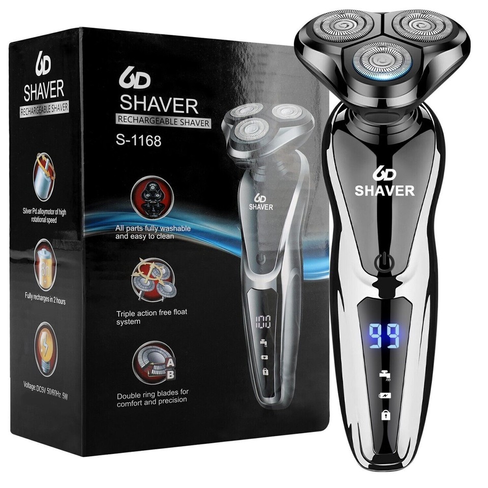3in1 Professional Cordless Wet/Dry Razor Men Rotary Shaver Beard ...