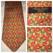 Brooks Brothers Makers Tie 100% Silk Leaping Lion Belt Necktie USA MADE