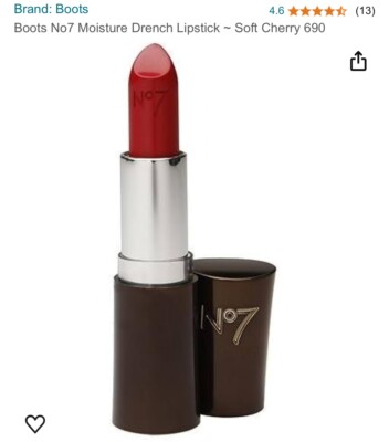 Pack Of 4 Boots No7 Moisture Drench Lipstick ~ Soft Cherry 690