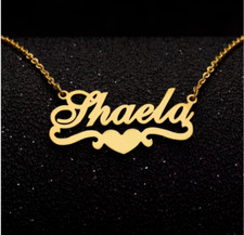 Customized Heart Name Necklace Personalized Custom Font Jewelry Stainless Steel
