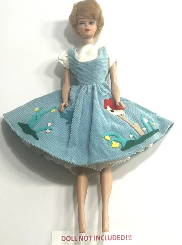 Vintage 60s Mattel Barbie® #979 "FRIDAY NIGHT DATE" Corduroy Jumper/Under Dress