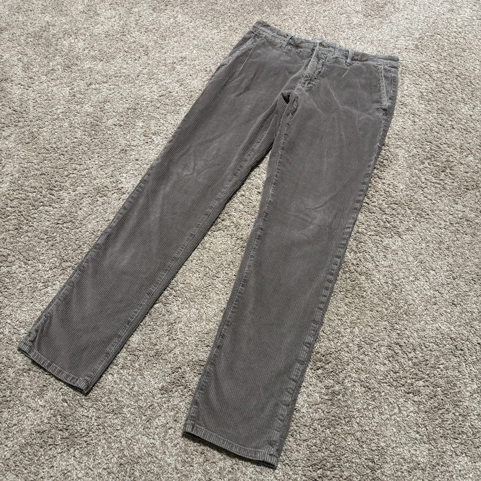 Incotex Corduroy Pants Flat Front Men's Size 34x30 Slacks Brown Tan Slim Fit - Image 2 of 4