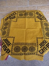 Jose Cuervo Tequila Yellow Cloth Bandana Made in USA 20" by 20" 1988