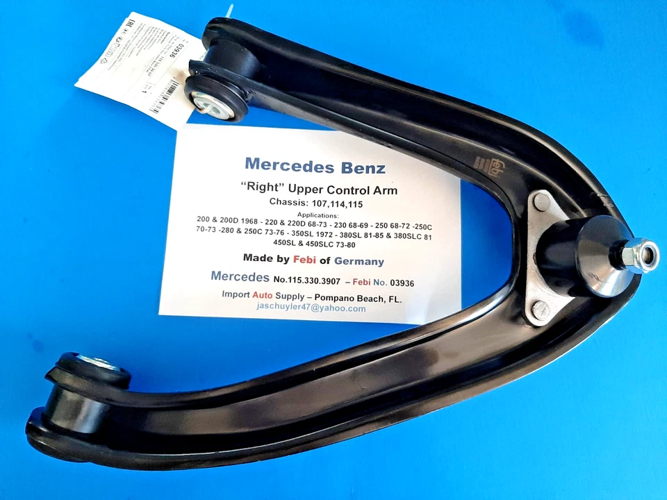 Brazo de control izquierdo derecho mercedes-benz 200, 220, 240d, 250, 280,300d, 380sl, 450sl Foto 3 de 3
