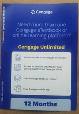 cengage unlimited (12 month) access code NEW