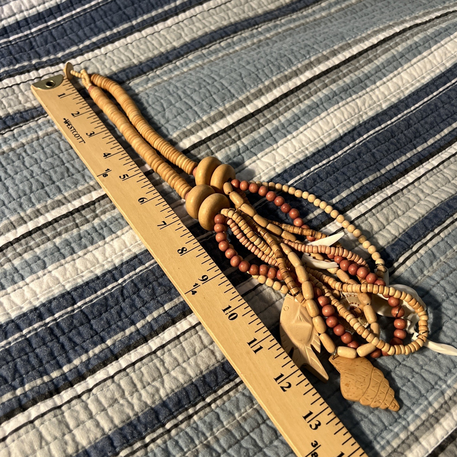 Beautiful Handmade Multi Strand Boho Shell Wood B… - image 11