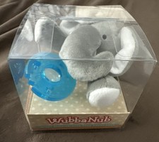 WubbaNub Elephant Infant Pacifier Plush Gray 100 Medical Grade Silicone NEW