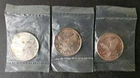 Lot of Three 1987 Sunshine Mining 1oz Silver Eagle Rounds in Plastics