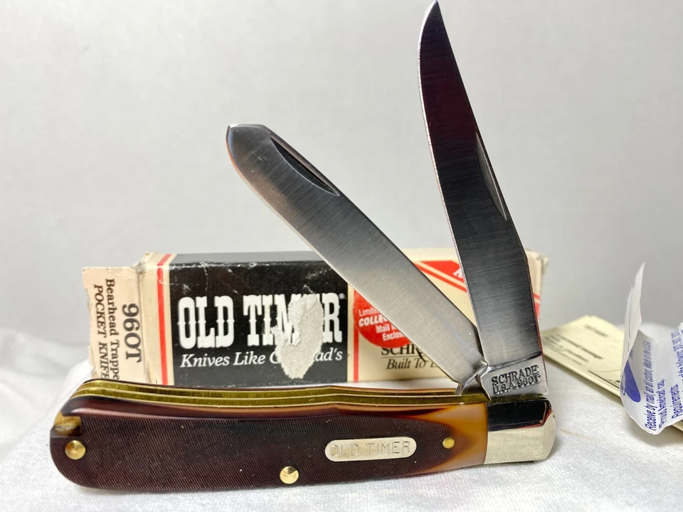 Schrade Old Timer Knife 96OT Bearhead Trapper NOS but ❌NO Scribe or Tweezers - Image 2 of 4