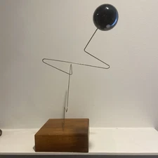 Mid-Century Modern 1960s TORK Kinetic Sculpture Acrylic Walnut; Engelman