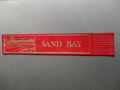 Leder LESEZEICHEN Sand Bay Weston Super Mare Feriendorf Somerset ROT