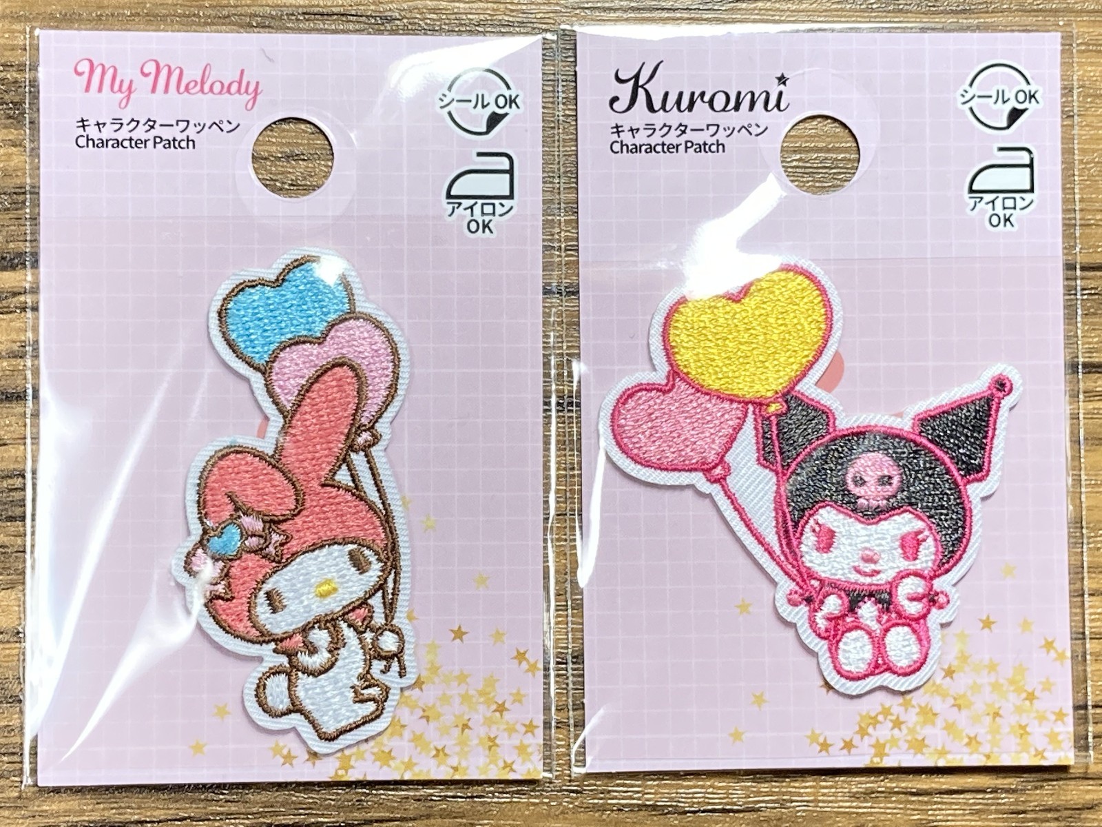 Sanrio My Melody Kuromi Set Official Seal/ Iron On Patch JAPAN LIMITED