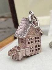 Vintage English Sterling Charm OLD MILL Water Wheel MOVABLE By NUVO