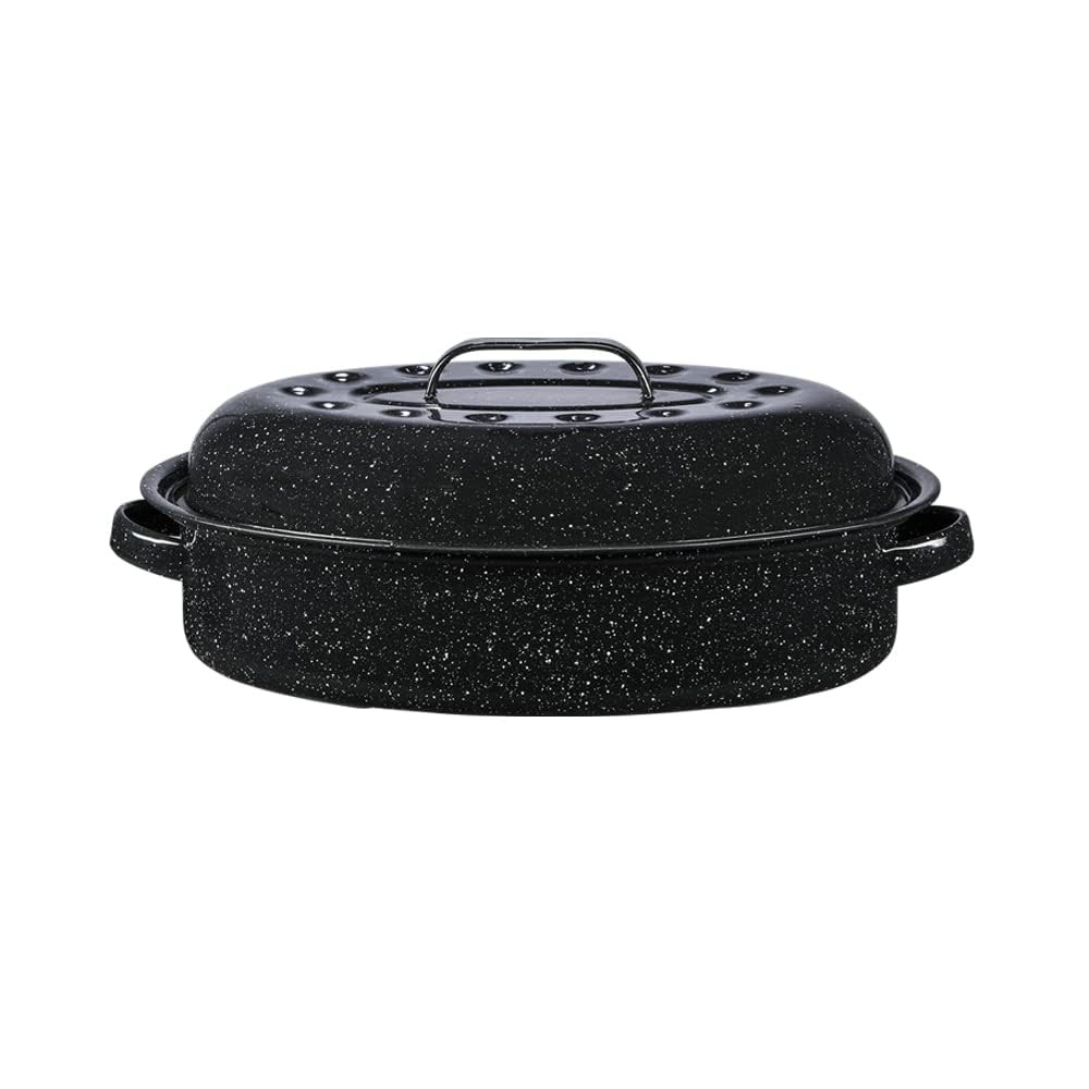 15-Inch Enamel Steel Oval Roaster with Nonstick Coating  