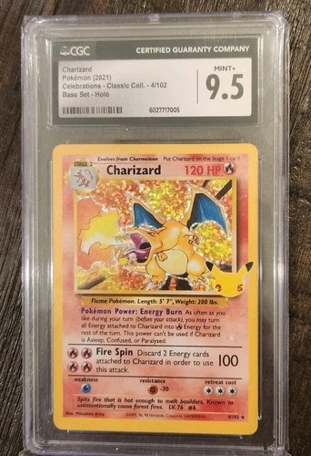 Charizard Pokemon 2021 Celebrations Classic Coll 4/102 Base Set Holo CGC 9.5