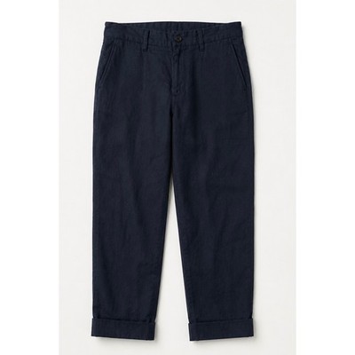 Engineered Garments Mens XS Navy Blue 100% Linen Cuffed Trousers Made in USA