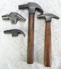 4 Farrier's Shoeing Hammers No Maker Marks Unbranded 2 Heads  2 With Handles