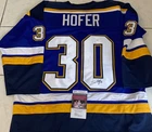 Joel Hofer Signed Autographed St Louis Blues Custom Hockey Jersey JSA