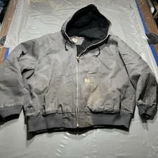 Carhartt 103940 GVL Quilt Lined Duck Hooded Jacket Mens Size 3XL Distressed