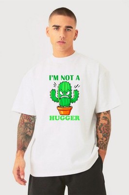 T-Shirt I'm Not Hugger lustig Kaktus introvertiert Grafik sarkastisch mürrisch Geschenk Shirt