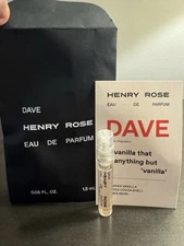 Henry Rose Dave Eau de Parfum 1.5 ml .05 oz Sample NEW
