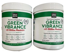 LOT OF 2 VIBRANT HEALTH Green Vibrance Powder 60 Servings 23.83 oz EXP2027 NEW